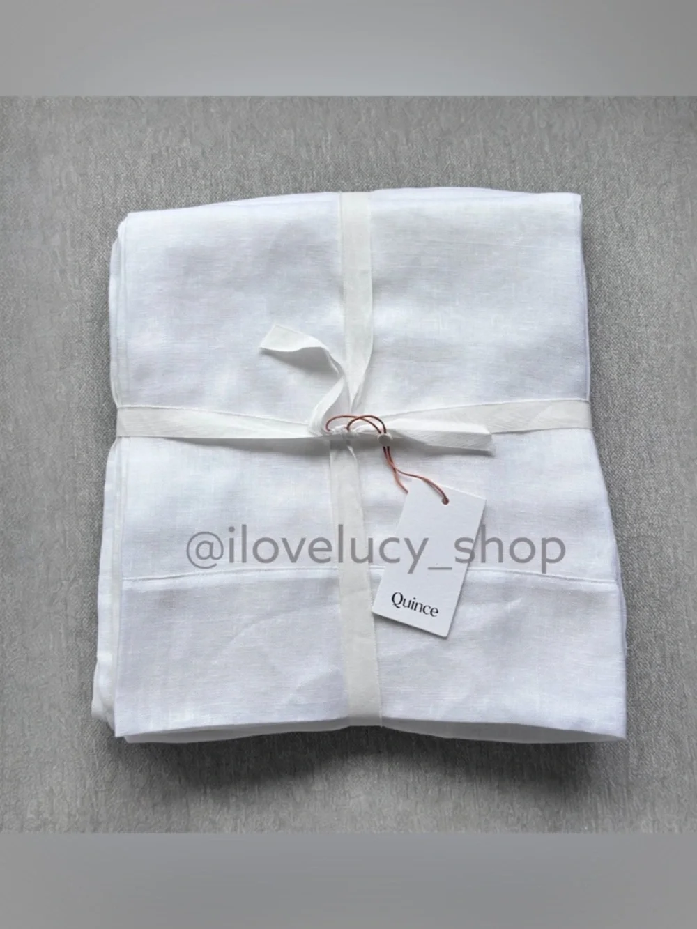 Quince European Linen Sheer Curtain Panels White 48x108 Set of 2 NWT